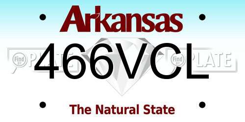 466VCL Arkansas License Plate