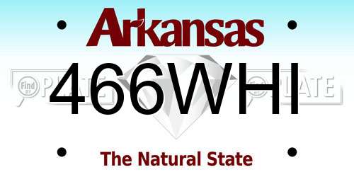 466WHI Arkansas License Plate