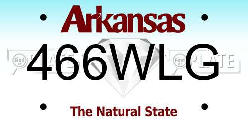 466WLG Arkansas License Plate