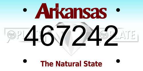 467242 Arkansas License Plate