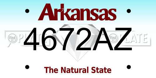 4672AZ Arkansas License Plate