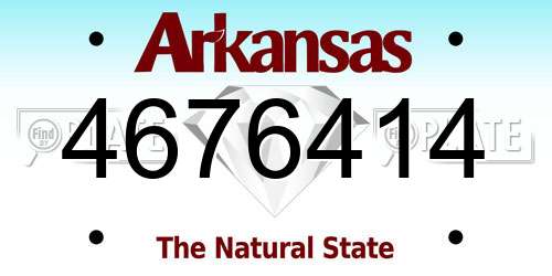 4676414 Arkansas License Plate