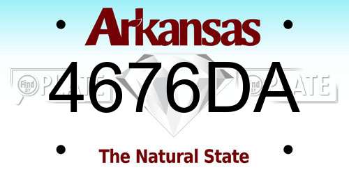 4676DA Arkansas License Plate