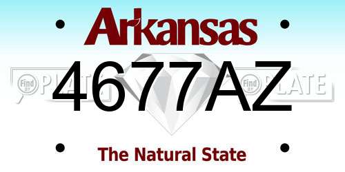 4677AZ Arkansas License Plate