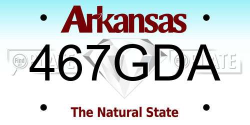467GDA Arkansas License Plate