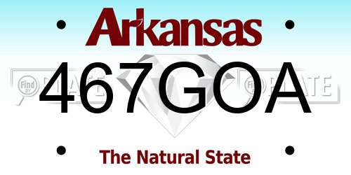467GOA Arkansas License Plate