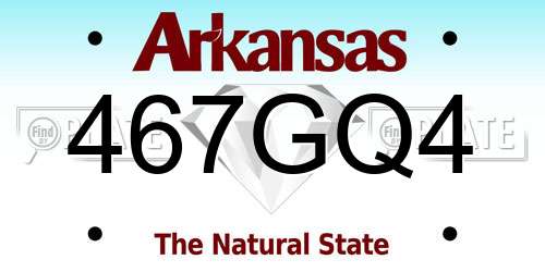 467GQ4 Arkansas License Plate