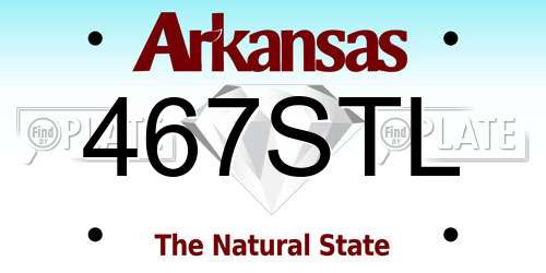 467STL Arkansas License Plate