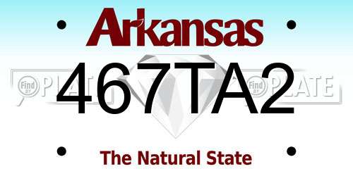 467TA2 Arkansas License Plate