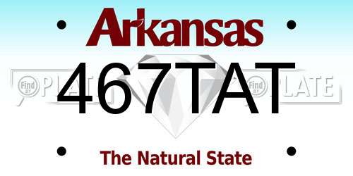467TAT Arkansas License Plate