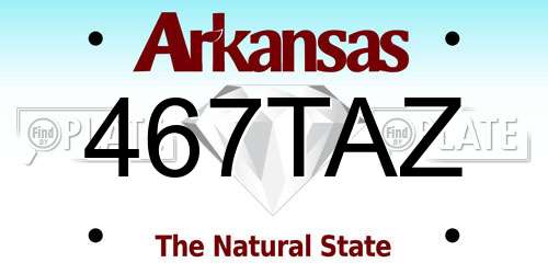 467TAZ Arkansas License Plate