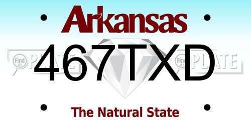 467TXD Arkansas License Plate