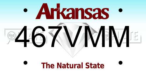 467VMM Arkansas License Plate