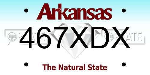 467XDX Arkansas License Plate