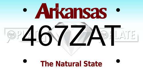 467ZAT Arkansas License Plate
