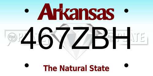 467ZBH Arkansas License Plate