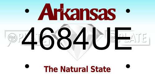 4684UE Arkansas License Plate
