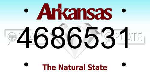 4686531 Arkansas License Plate