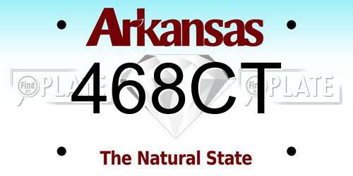 468CT Arkansas License Plate
