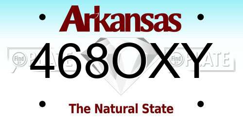 468OXY Arkansas License Plate