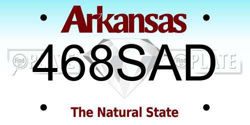 468SAD Arkansas License Plate