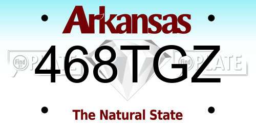 468TGZ Arkansas License Plate