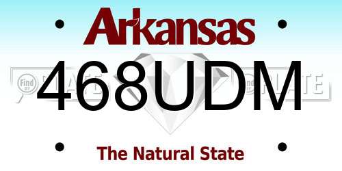 468UDM Arkansas License Plate