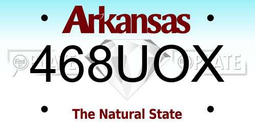 468UOX Arkansas License Plate