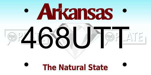 468UTT Arkansas License Plate