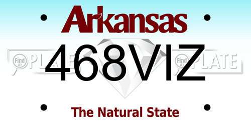 468VIZ Arkansas License Plate