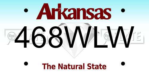 468WLW Arkansas License Plate