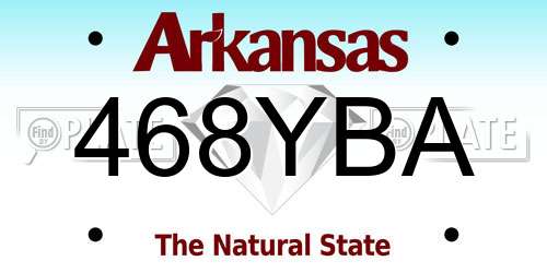 468YBA Arkansas License Plate