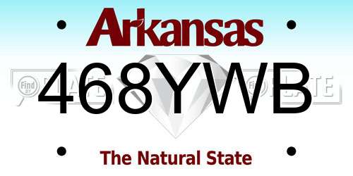 468YWB Arkansas License Plate