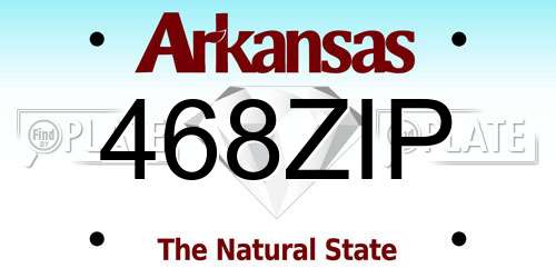 468ZIP Arkansas License Plate