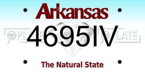 4695IV Arkansas License Plate
