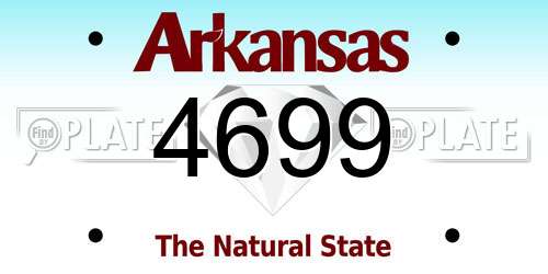 4699 Arkansas License Plate