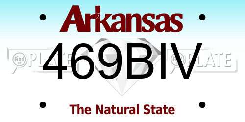 469BIV Arkansas License Plate