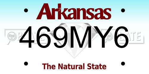 469MY6 Arkansas License Plate
