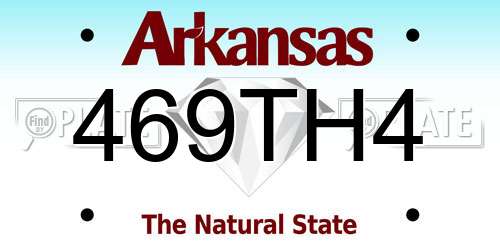 469TH4 Arkansas License Plate