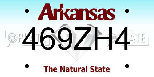 469ZH4 Arkansas License Plate