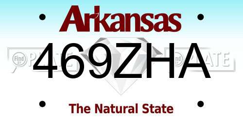 469ZHA Arkansas License Plate