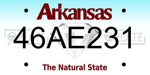 46AE231 Arkansas License Plate