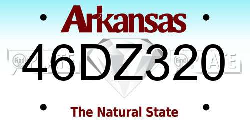 46DZ320 Arkansas License Plate