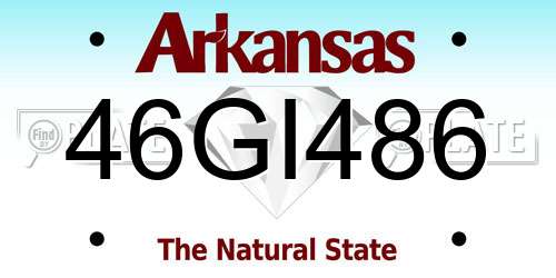 46GI486 Arkansas License Plate