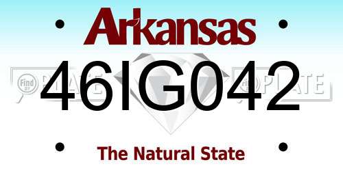 46IG042 Arkansas License Plate