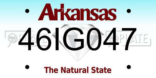 46IG047 Arkansas License Plate