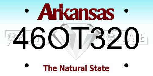 46OT320 Arkansas License Plate