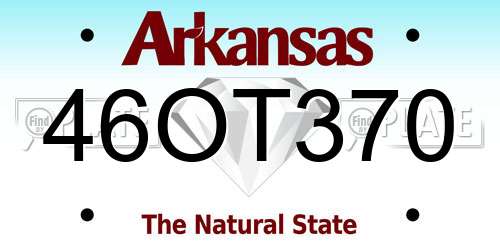 46OT370 Arkansas License Plate