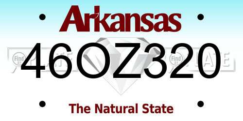 46OZ320 Arkansas License Plate