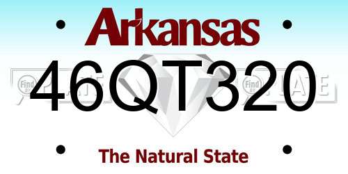 46QT320 Arkansas License Plate